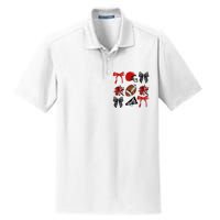 Cheer Coquette Bow American Football Autumn Thanksgiving Dry Zone Grid Polo