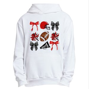 Cheer Coquette Bow American Football Autumn Thanksgiving Urban Pullover Hoodie