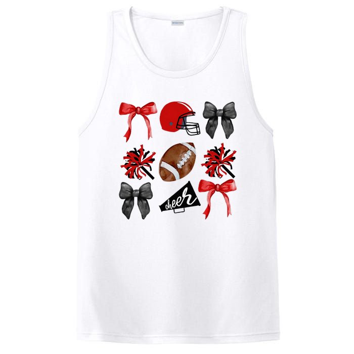 Cheer Coquette Bow American Football Autumn Thanksgiving PosiCharge Competitor Tank