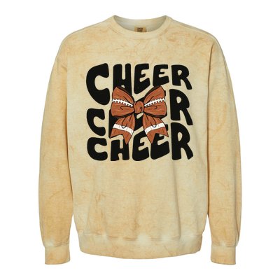 Cheer Coquette Bow American Football Game Day Thanksgiving Colorblast Crewneck Sweatshirt