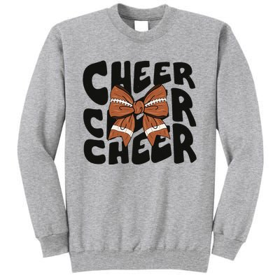 Cheer Coquette Bow American Football Game Day Thanksgiving Tall Sweatshirt