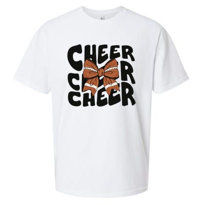 Cheer Coquette Bow American Football Game Day Thanksgiving Sueded Cloud Jersey T-Shirt