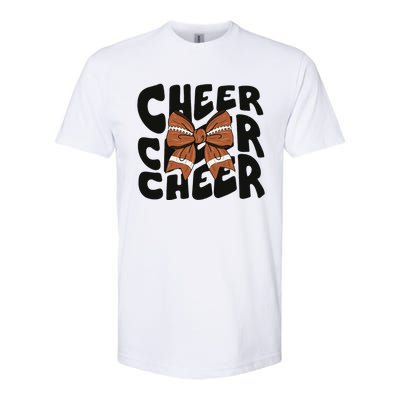 Cheer Coquette Bow American Football Game Day Thanksgiving Softstyle CVC T-Shirt