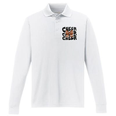 Cheer Coquette Bow American Football Game Day Thanksgiving Performance Long Sleeve Polo