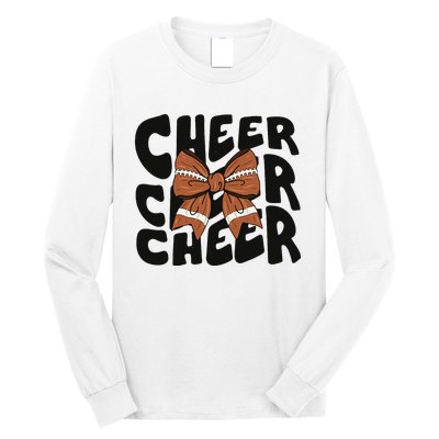 Cheer Coquette Bow American Football Game Day Thanksgiving Long Sleeve Shirt