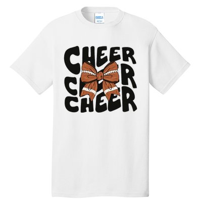 Cheer Coquette Bow American Football Game Day Thanksgiving Tall T-Shirt