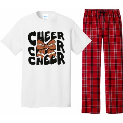 Cheer Coquette Bow American Football Game Day Thanksgiving Pajama Set