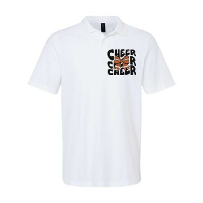 Cheer Coquette Bow American Football Game Day Thanksgiving Softstyle Adult Sport Polo