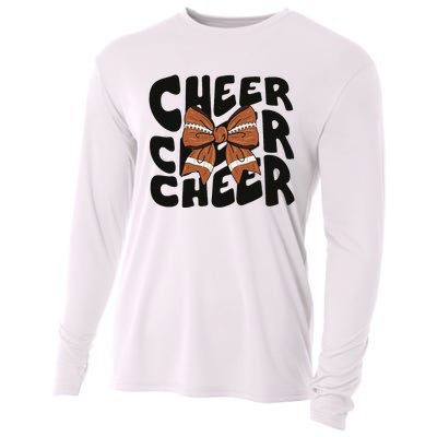 Cheer Coquette Bow American Football Game Day Thanksgiving Cooling Performance Long Sleeve Crew