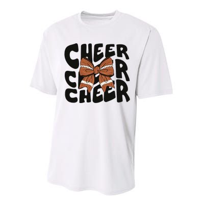 Cheer Coquette Bow American Football Game Day Thanksgiving Performance Sprint T-Shirt