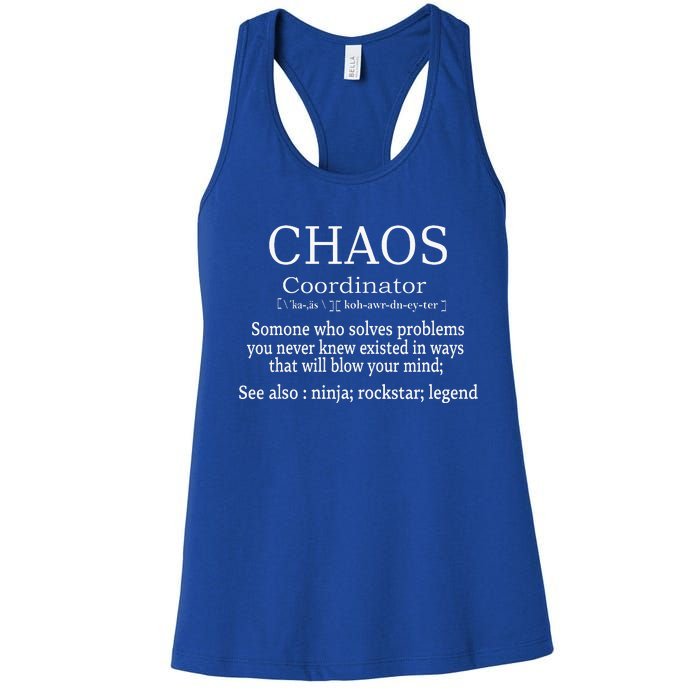 Chaos Coordinator Boss Wo Lady Professional Day Women's Racerback Tank