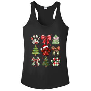 Cute Coquette Bow Dog Paw Dog Lover Xmas Dog Mom Christmas Funny Gift Ladies PosiCharge Competitor Racerback Tank