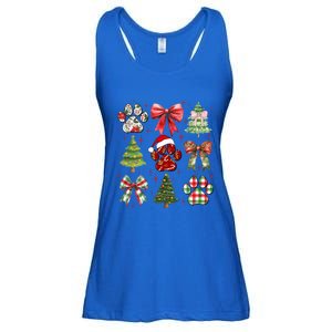 Cute Coquette Bow Dog Paw Dog Lover Xmas Dog Mom Christmas Funny Gift Ladies Essential Flowy Tank