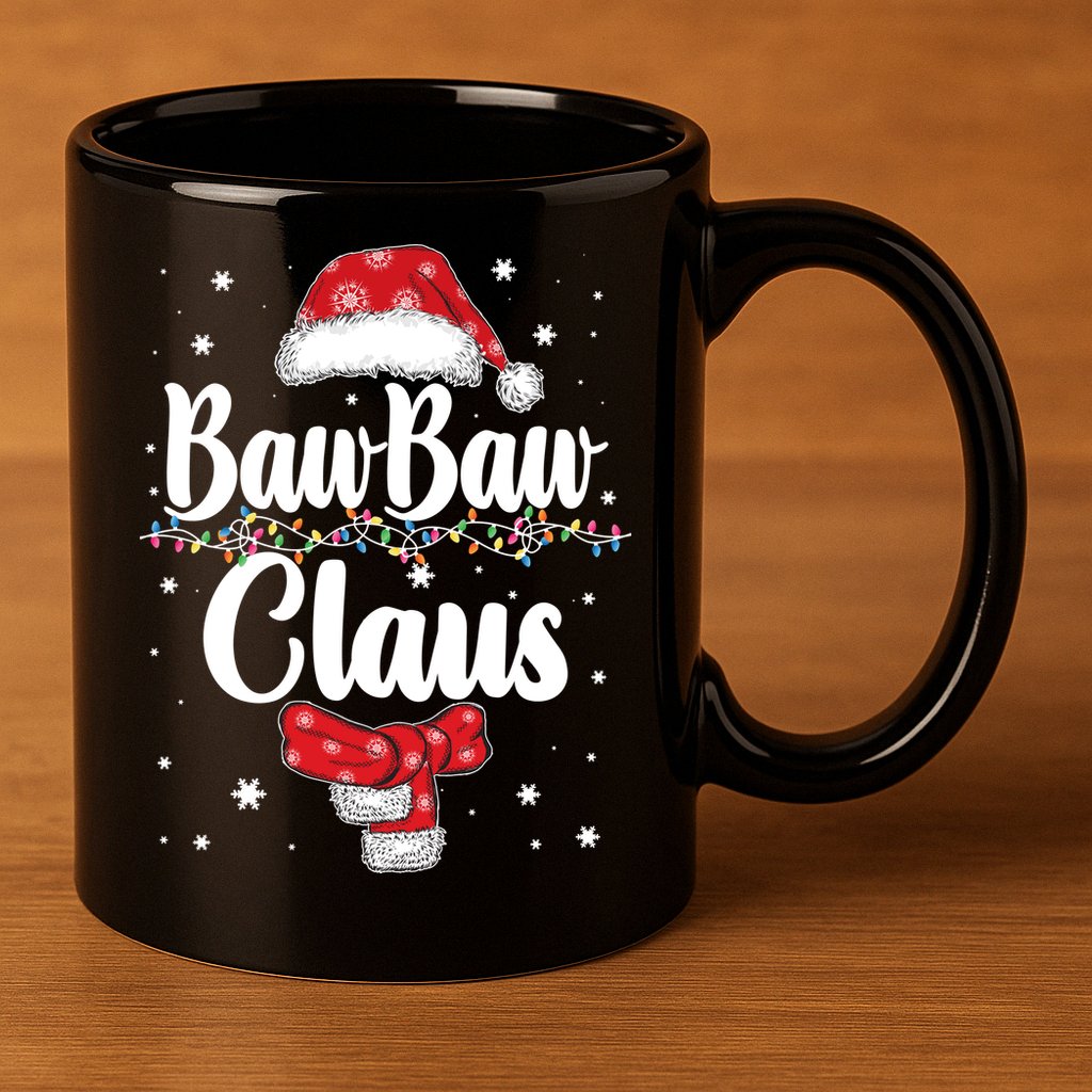 Cute Christmas Baw Baw Claus 11oz C Handle Ceramic Mug