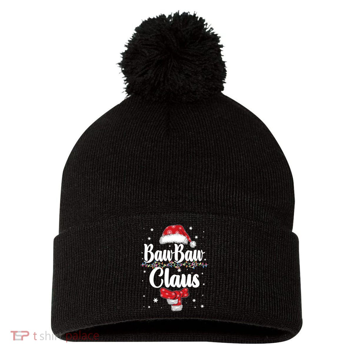 Cute Christmas Baw Baw Claus Pom Pom 12in Knit Beanie