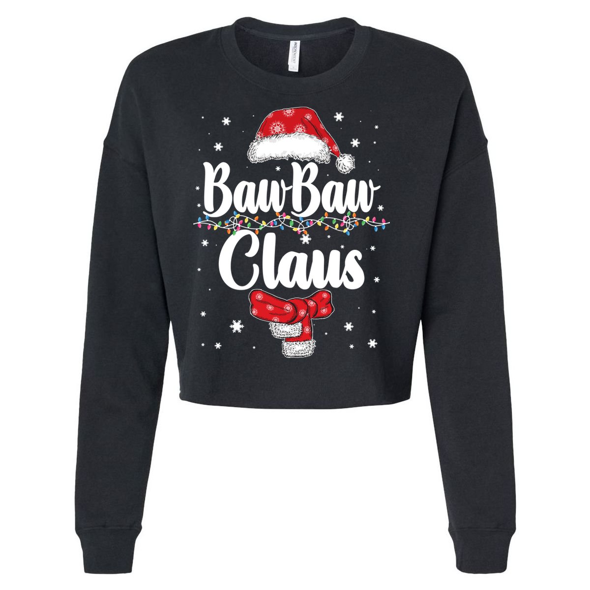 Cute Christmas Baw Baw Claus Cropped Pullover Crew