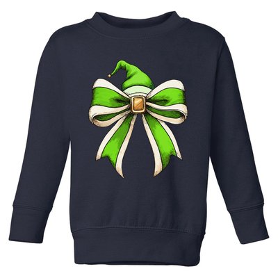 Coquette Christmas Bow Holiday Ribbon Baking Gingerbread Toddler Sweatshirt