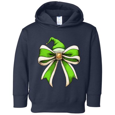 Coquette Christmas Bow Holiday Ribbon Baking Gingerbread Toddler Hoodie