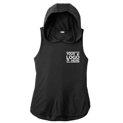 Custom Company Brand Pocket Customize Logo Ladies PosiCharge Tri-Blend Wicking Draft Hoodie Tank