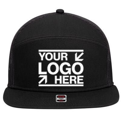 Custom Company Brand Pocket Customize Logo 7 Panel Mesh Trucker Snapback Hat