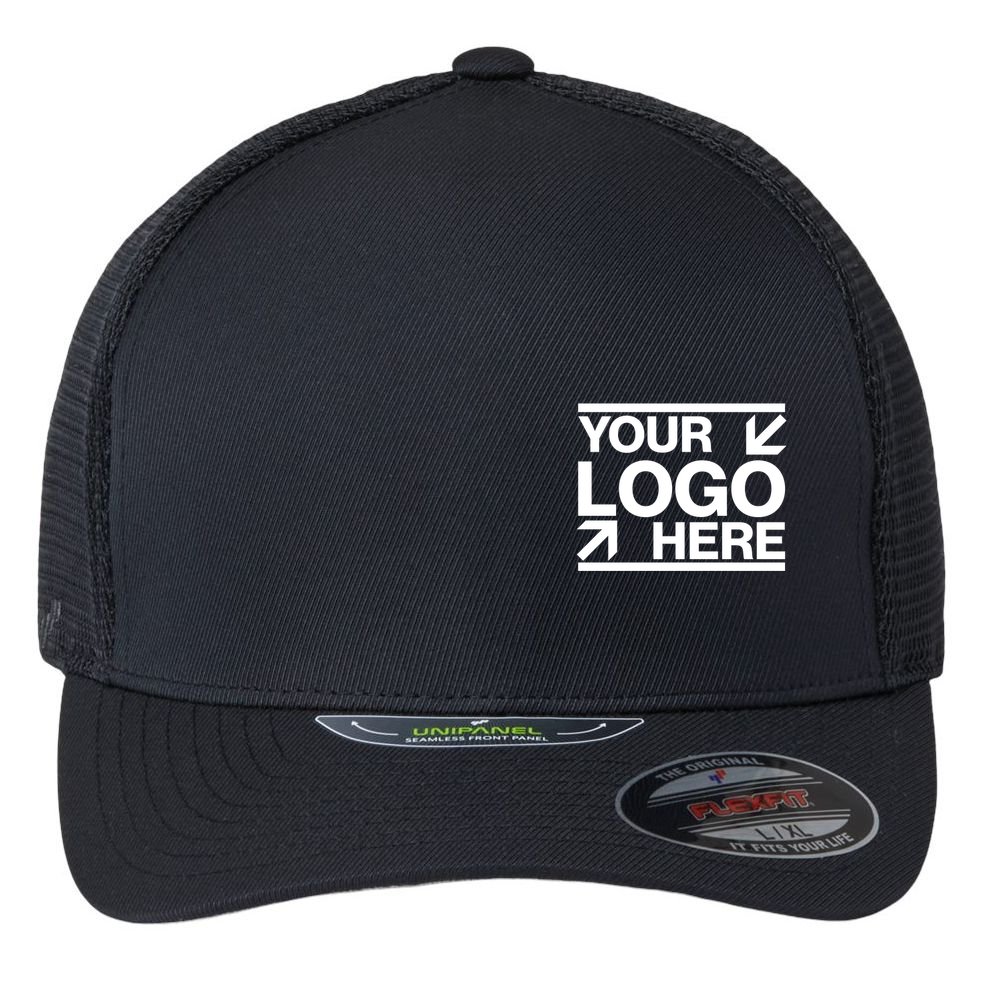 Custom Company Brand Pocket Customize Logo Flexfit Unipanel Trucker Cap
