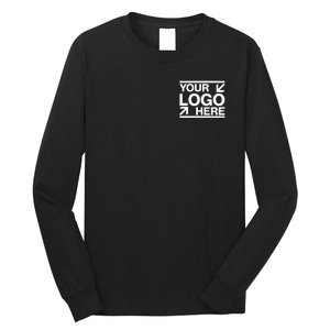 Custom Company Brand Pocket Customize Logo Long Sleeve Shirt