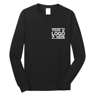 Custom Company Brand Pocket Customize Logo Long Sleeve Shirt