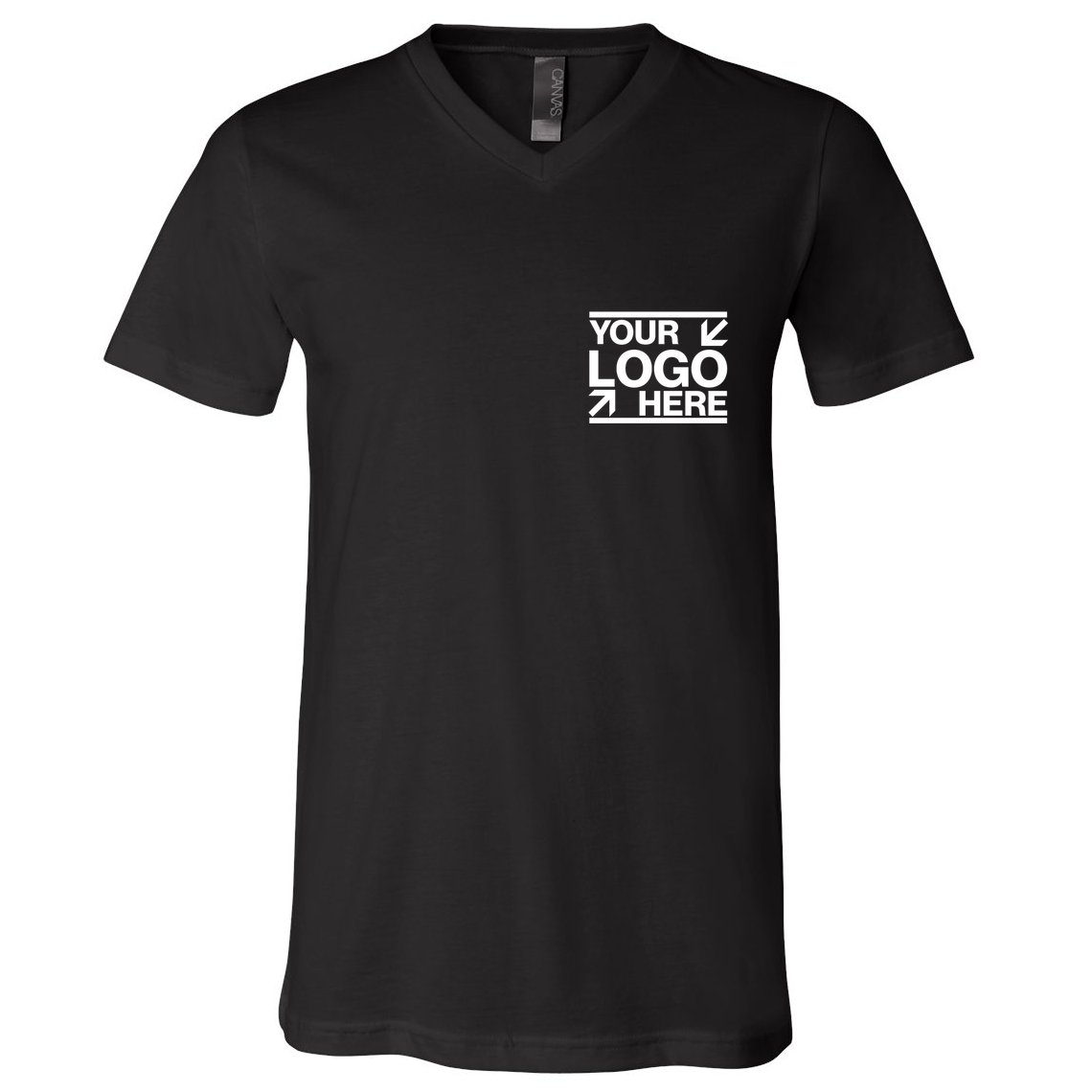Custom Company Brand Pocket Customize Logo V-Neck T-Shirt