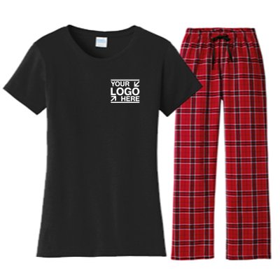 Custom Company Brand Pocket Customize Logo Women's Flannel Pajama Set