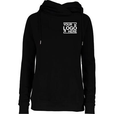 Custom Company Brand Pocket Customize Logo Womens Funnel Neck Pullover Hood