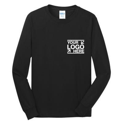 Custom Company Brand Pocket Customize Logo Tall Long Sleeve T-Shirt