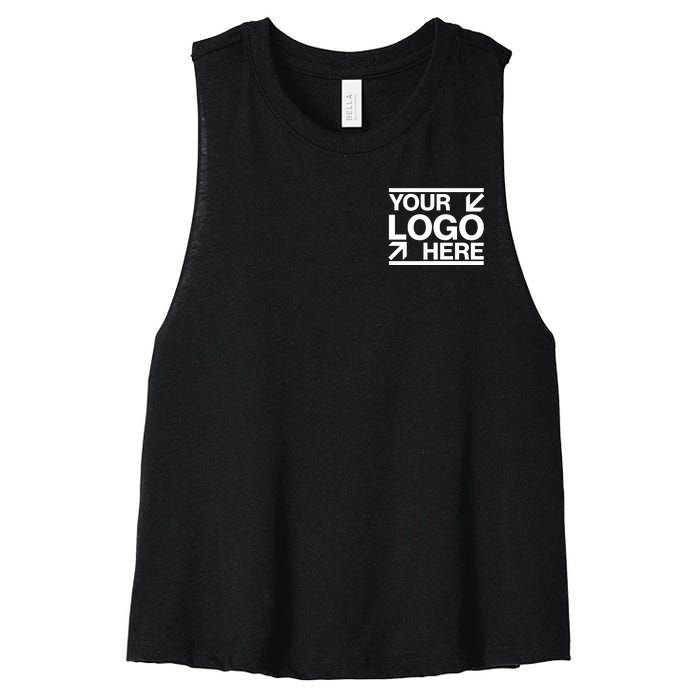 Custom Company Brand Pocket Customize Logo Women's Racerback Cropped Tank