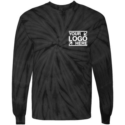 Custom Company Brand Pocket Customize Logo Tie-Dye Long Sleeve Shirt