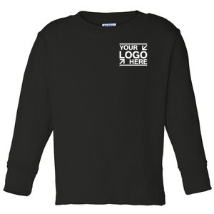 Custom Company Brand Pocket Customize Logo Toddler Long Sleeve Shirt