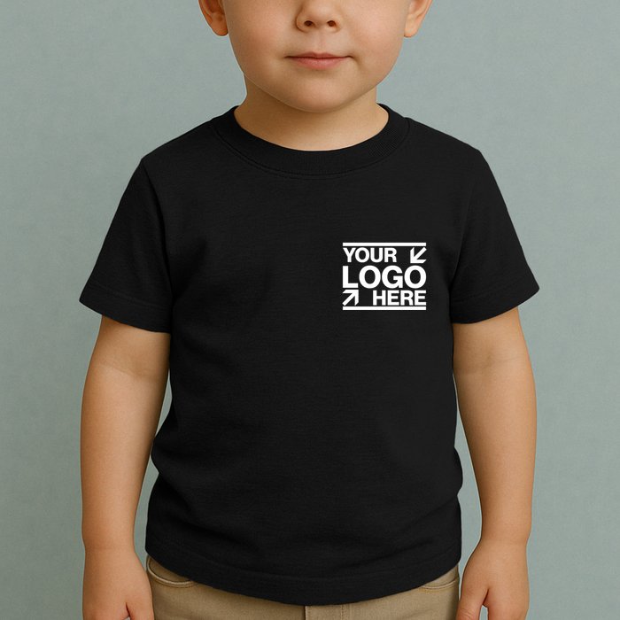 Custom Company Brand Pocket Customize Logo Toddler T-Shirt