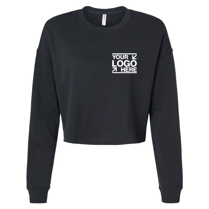 Custom Company Brand Pocket Customize Logo Cropped Pullover Crew