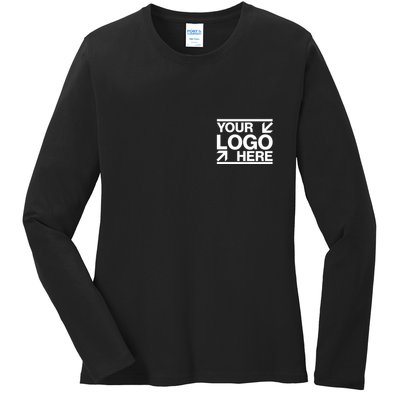 Custom Company Brand Pocket Customize Logo Ladies Long Sleeve Shirt