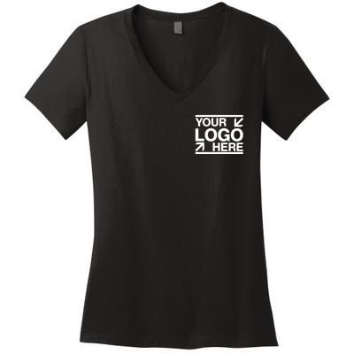 Custom Company Brand Pocket Customize Logo Women's V-Neck T-Shirt