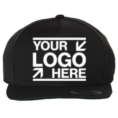 Custom Company Brand Pocket Customize Logo Wool Snapback Cap