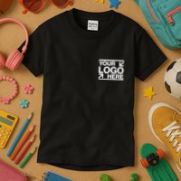 Custom Company Brand Pocket Customize Logo Kids T-Shirt