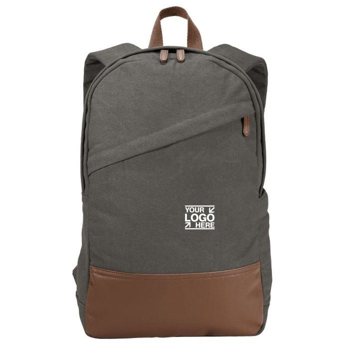 Custom Company Brand Pocket Customize Logo Cotton Canvas Backpack