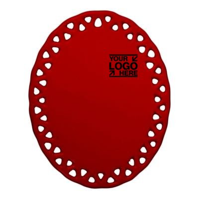 Custom Company Brand Pocket Customize Logo Ceramic Oval Ornament