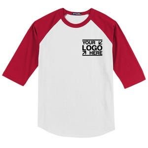 Custom Company Brand Pocket Customize Logo Kids Colorblock Raglan Jersey