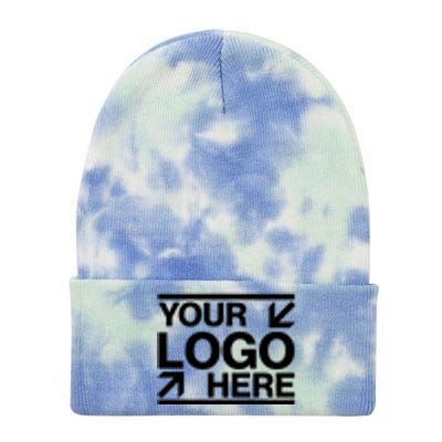 Custom Company Brand Pocket Customize Logo Tie Dye 12in Knit Beanie