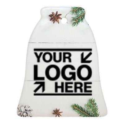 Custom Company Brand Pocket Customize Logo Ceramic Bell Ornament