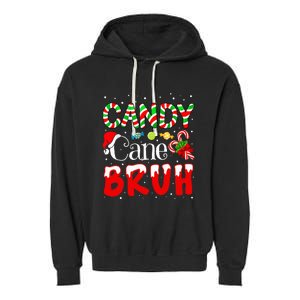 Candy Cane Bruh Christmas Love Candy Garment-Dyed Fleece Hoodie