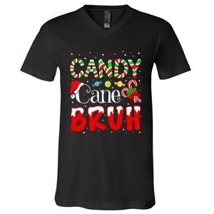 Candy Cane Bruh Christmas Love Candy V-Neck T-Shirt