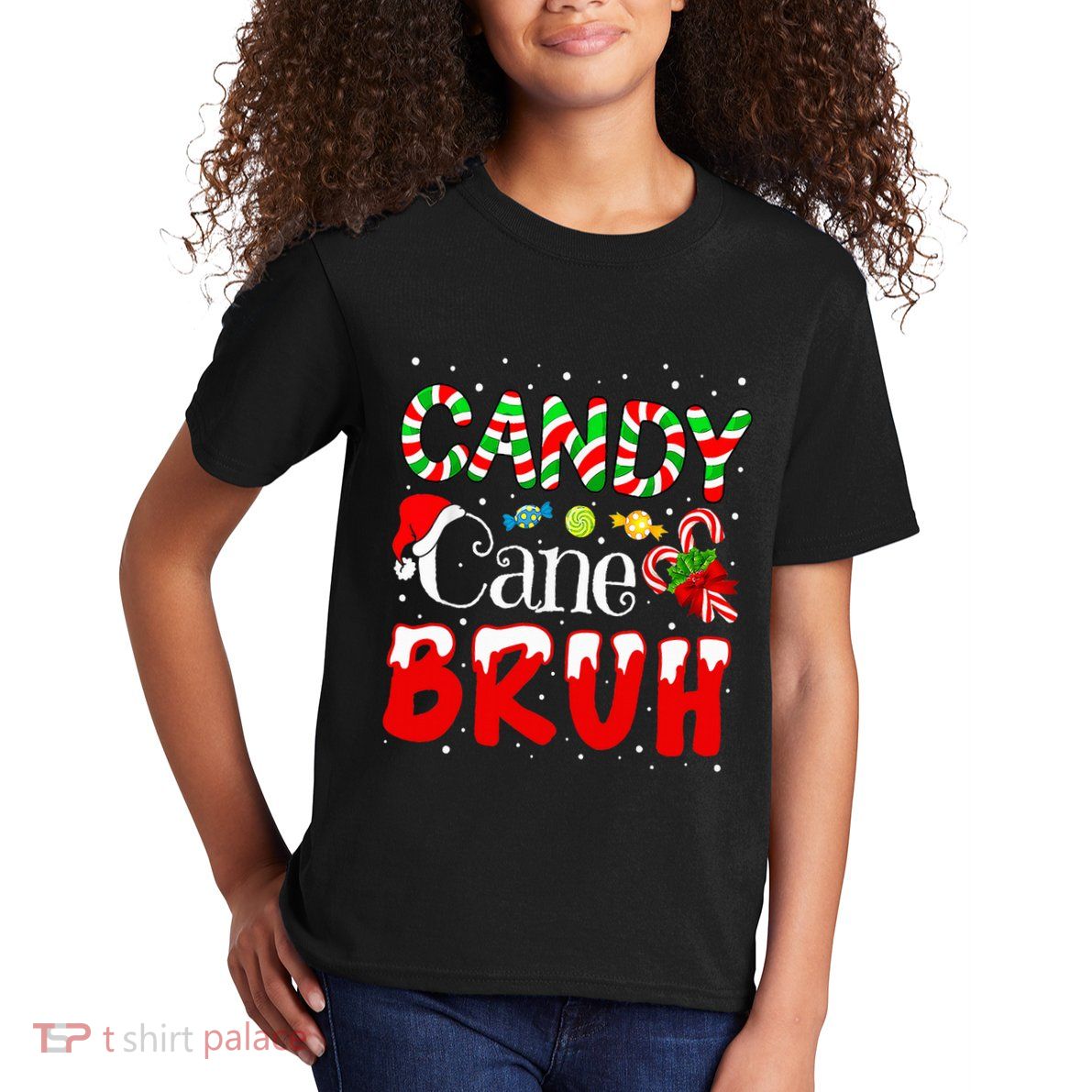 Candy Cane Bruh Christmas Love Candy Kids T-Shirt