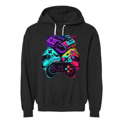 Console Control Black Gaming Garment-Dyed Fleece Hoodie