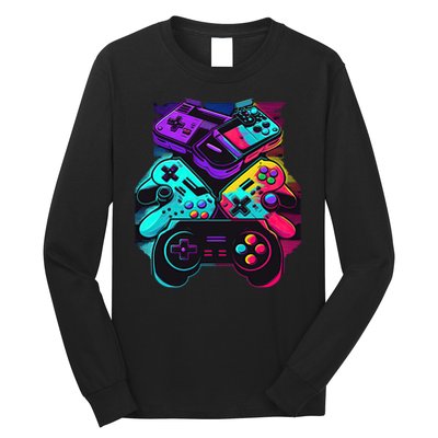 Console Control Black Gaming Long Sleeve Shirt